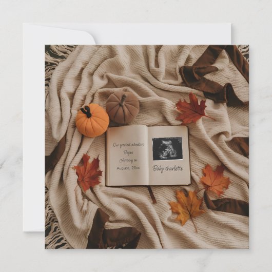 Mooie herfst herfst zwangerschapsaankondiging kaart (Voorkant)
