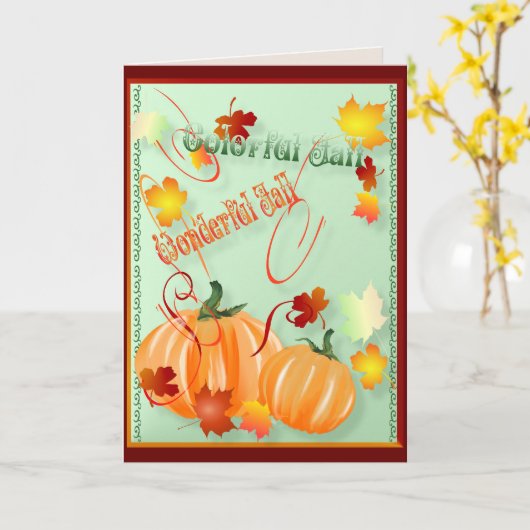 Mooie Herfst Kaart (Gele Bloem)