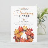 Mooie Herfst Kleur Bladkrans Thanksgiving Kaart (Staand voorkant)