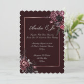 MOOIE HERFST KLEUREN BLOEMENBRUILOFT UITNODIGING (Staand voorkant)