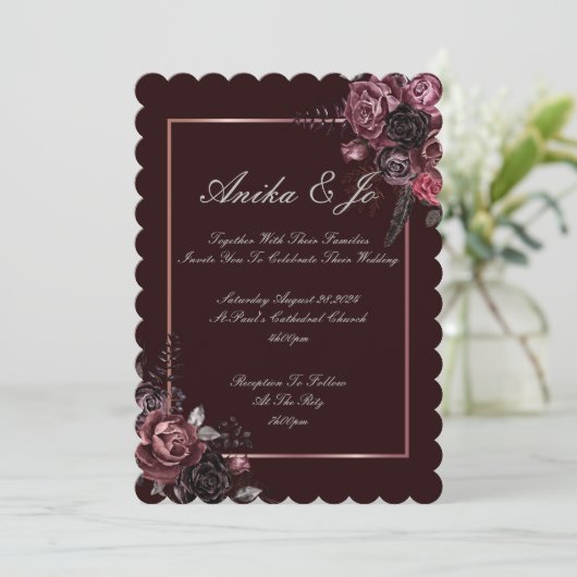 MOOIE HERFST KLEUREN BLOEMENBRUILOFT UITNODIGING (Staand voorkant)