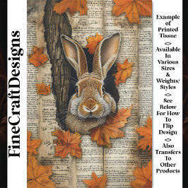 Mooie herfst konijn ephemera BK6 decoupage Tissuepapier