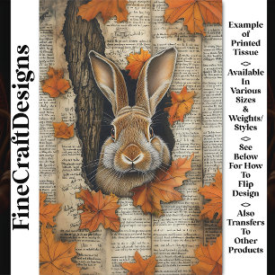 Mooie herfst konijn ephemera BK6 decoupage Tissuepapier