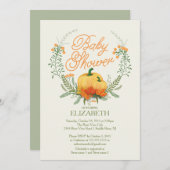 Mooie herfst krans Baby shower uitnodiging (Voorkant / Achterkant)