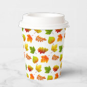 Mooie herfst lekt op wit papieren bekers (Rechts)