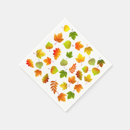 Mooie herfst lekt op wit servet (Hoek)