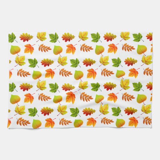 Mooie herfst lekt op wit theedoek (Horizontaal)