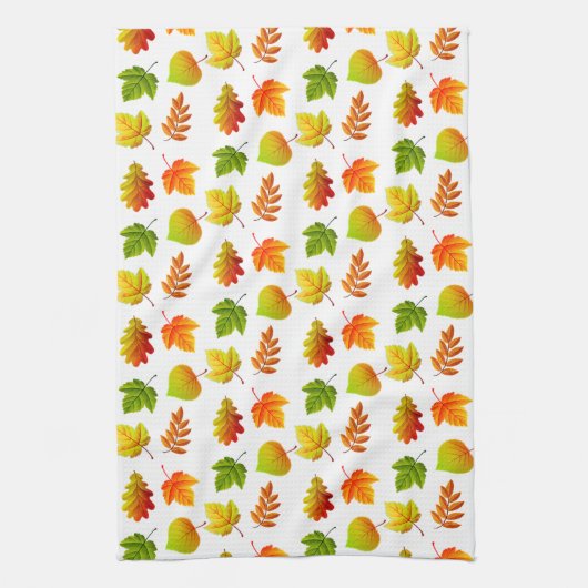 Mooie herfst lekt op wit theedoek (Verticaal)