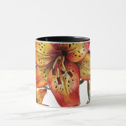 Mooie Herfst Lily Flower Boho Chic Custom Mok (Midden)