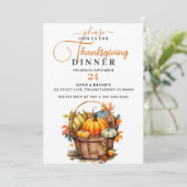 Mooie Herfst mand met pompoenen Thanksgiving Kaart (Staand voorkant)