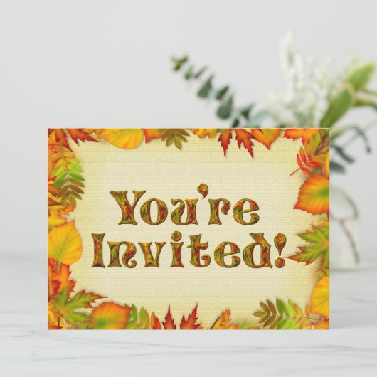 Mooie Herfst/najaar uitnodiging van Birthday (Staand voorkant)