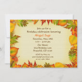 Mooie Herfst/najaar uitnodiging van Birthday (Achterkant)
