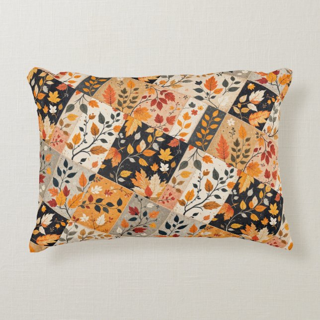 Mooie herfst oogst patchwork  accent kussen (Voorkant)