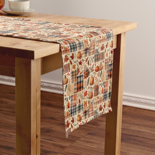 Mooie Herfst Plaid Korte Tafelloper (Voorbeeld)