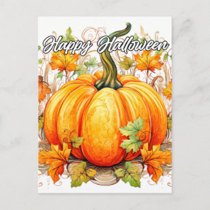 Mooie herfst pompoen illustratie briefkaart