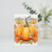 Mooie herfst pompoen illustratie briefkaart (Staand voorkant)