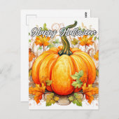Mooie herfst pompoen illustratie briefkaart (Voorkant / Achterkant)
