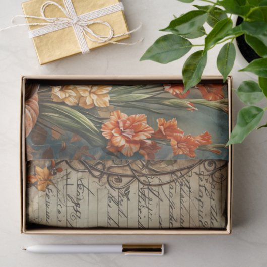 Mooie Herfst Pumkins met  Frans Script Tissuepapier (Geschenk)