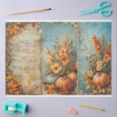 Mooie Herfst Pumkins met  Frans Script Tissuepapier (Craft)