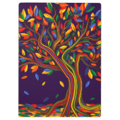 Mooie herfst regenboog boom paarse herfst thanksgi klembord (Achterkant)