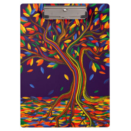 Mooie herfst regenboog boom paarse herfst thanksgi klembord