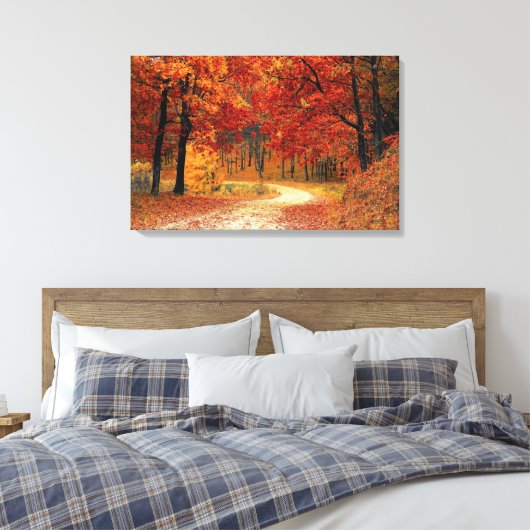 Mooie Herfst Road Canvas Print (Insitu (Slaapkamer))