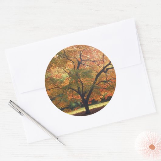 Mooie Herfst Ronde Sticker (Envelop)