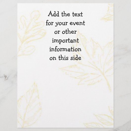 Mooie Herfst Scene Flyer (Achterkant)