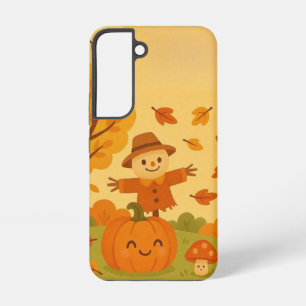 Mooie herfst scène met pompoen en eekhoorn samsung galaxy hoesje