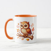 Mooie herfst seizoens uil monogram mok (Links)