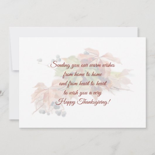 Mooie Herfst Thanksgiving Feestdagenkaart (Achterkant)