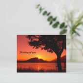Mooie Herfst Tranquil Sunset Lake Mountain Briefkaart (Staand voorkant)