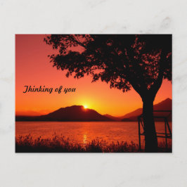 Mooie Herfst Tranquil Sunset Lake Mountain Briefkaart