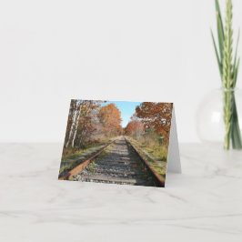 Mooie herfst treinrails blanco kaart
