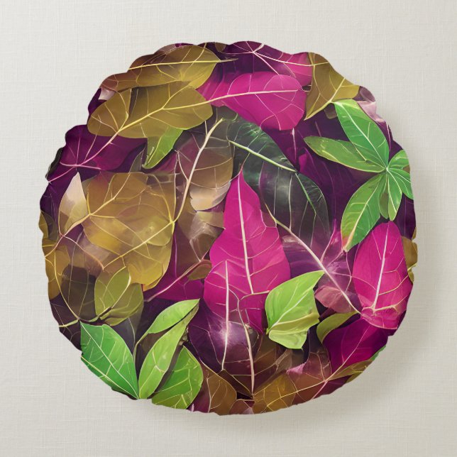 Mooie herfst-ventilatorpatronen rond kussen (Voorkant)