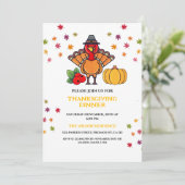 Mooie herfst verlaat Turkije Thanksgiving Diner Kaart (Staand voorkant)