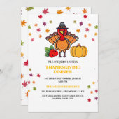 Mooie herfst verlaat Turkije Thanksgiving Diner Kaart (Voorkant / Achterkant)