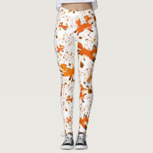 Mooie herfst vossenpatroon all-over print leggings