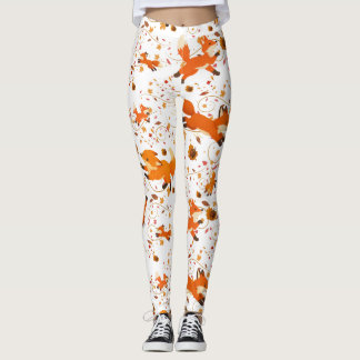 Mooie herfst vossenpatroon all-over print leggings
