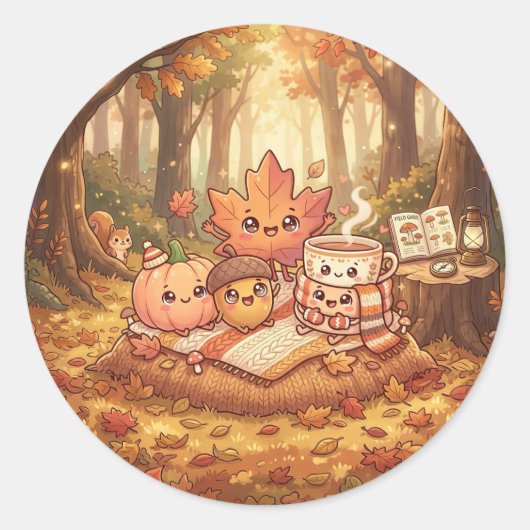 Mooie Herfst Vrienden Sticker (Voorkant)