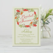 Mooie herfst Wreath Wedding Shower Kaart (Staand voorkant)