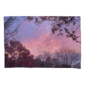 Mooie herfst zonsondergang roze blauwe lucht kussensloop (Voorkant-Links)