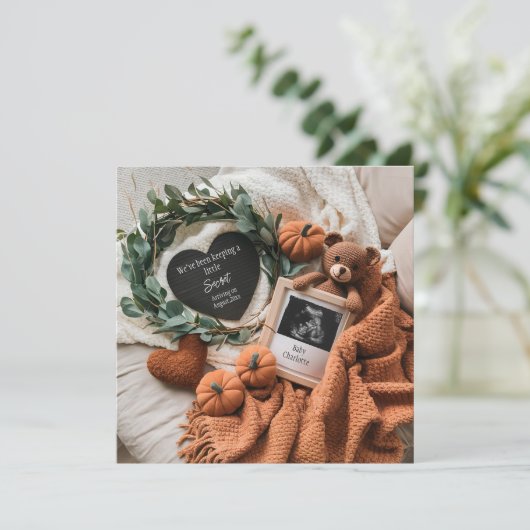 Mooie herfst zwangerschapsaankondiging kaart (Staand voorkant)