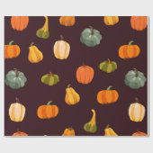 Mooie herfstachtergrond met kleurrijke pompoenen cadeaupapier (Vlak)