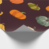 Mooie herfstachtergrond met kleurrijke pompoenen cadeaupapier (Hoek)