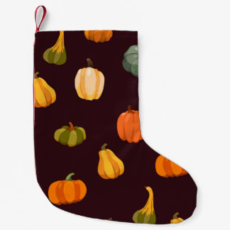 Mooie herfstachtergrond met kleurrijke pompoenen kleine kerstsok