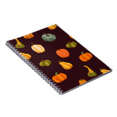 Mooie herfstachtergrond met kleurrijke pompoenen notitieboek (Rechterzijde)