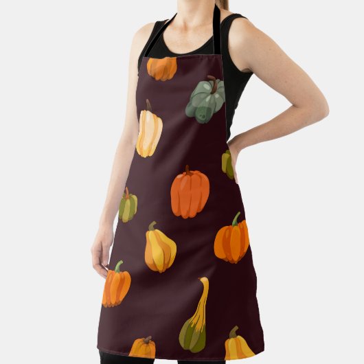 Mooie herfstachtergrond met kleurrijke pompoenen schort (Insitu)