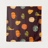 Mooie herfstachtergrond met kleurrijke pompoenen wandkleed (Voorkant (horizontaal))