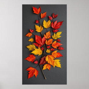 Mooie herfstappliqué poster